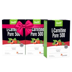 L-Carnitine Pure 500 1+2 ZDARMA: spalovač tuku s nejčistším l-karnitinem švýcarské kvality. Obsahuje 3x 60 kapslí na 3 měsíce.