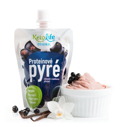 KetoDiet CZ s.r.o. Proteinové pyré - Rybízové s vanilkovou příchutí (1 porce)