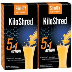 KiloShred 1+1 ZDARMA | Prémiový nápoj na hubnutí 5 v 1 | Pomerančová příchuť | Vegan | 20 sáčků | SlimJOY
