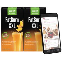 2x FatBurn XXL + Příručka pro hubnutí ZDARMA | Termogenní spalovač tuků 3 v 1: L-karnitin, yerba mate a guarana | 20denní program | SlimJOY