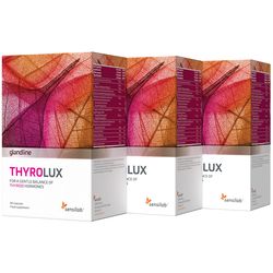 ThyroLux pro podporu štítné žlázy 1+2 ZDARMA | Obsahuje 150 μg jódu (100% RHP), 80 μg selenu a 400 mg L-tyrosinu | Bez hormonů | 180 kapslí | Sensilab