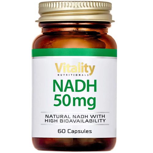 NADH 50 mg. 60 kapslí. Vysoce dávkovaný. Přírodní NADH s vysokou biologickou dostupností. Vitality Nutritionals
