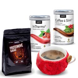 Žhavé zimní drinky (Coffee4Slim+InThermo+Proteinové kakao) + + šejkr ZDARMA
