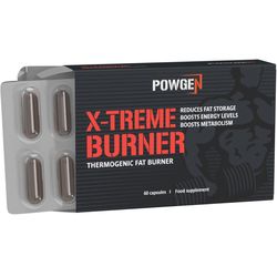 X-Treme Burner | Fitness spalovač tuků s termogenním účinkem | Obsahuje L-karnitin a kofein | 60 kapslí | PowGen