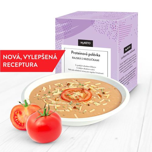 MyKETO Proteinová polévka rajská s nudličkami, 5x40 g