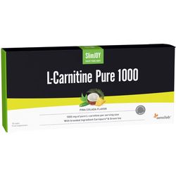 L-Carnitine Pure 1000 mg | L-Carnitine Carnipure - nejčistší tekutý l-carnitine na trhu | Příchuť Pina colada | 10 lahviček | SlimJOY