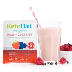 KetoDiet Proteinový nápoj příchuť malina a černý rybíz (7 porcí) - 100% česká keto dieta