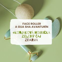 zKokosu Face Roller & Gua Sha AVANTURÍN + Konjaková houbička ZDARMA