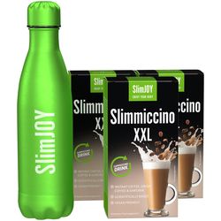 3x Slimmiccino XXL + SlimJOY láhev ZDARMA | Káva na hubnutí | S obsahem Garcinie kambodžské a zelené kávy | Program na 30 dní | 3x 10 sáčků | SlimJOY