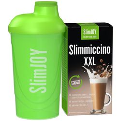 Slimmiccino XXL + SHAKER zdarma | Káva na hubnutí | Zelená káva a Garcinia kambožská | Účinek 4v1 | 10denní program | 10 sáčků | SlimJOY