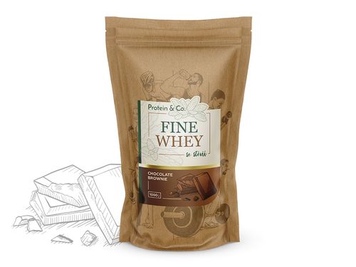 Protein&Co. FINE WHEY – přírodní protein slazený stévií Příchuť: Chocolate brownie