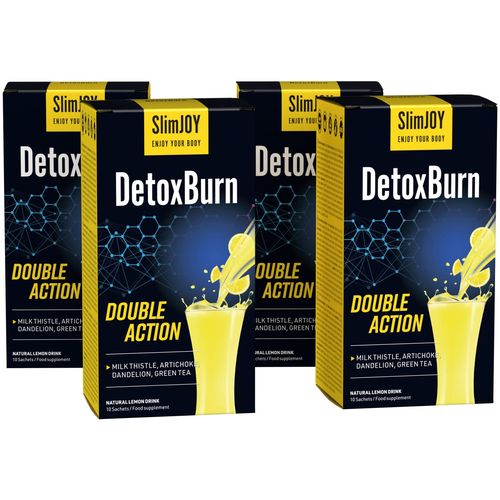 DetoxBurn - nápoj na hubnutí a detox organismu | Vhodné pro vegany | Citronová chuť | 40 sáčků | SlimJOY