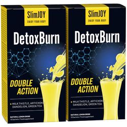 DetoxBurn 1+1 ZDARMA - nápoj na hubnutí a detox organismu | Vhodné pro vegany | Citronová chuť | 2x 10 sáčků | SlimJOY