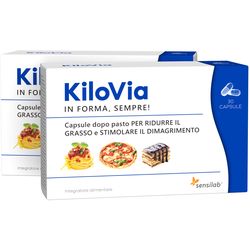 KiloVia 1+1 ZDARMA - kapsle na hubnutí. Stejné porce, polovina kalorií! 60 kapslí | Sensilab