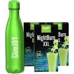 3x NightBurn XXL + láhev ZDARMA | Spalovač tuků, který spaluje tuk během spánku | Akce 4 v 1 | Bez kofeinu | 40denní program | 40 sáčků | SlimJOY