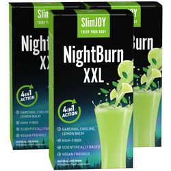 NightBurn XXL 1+2 ZDARMA | Spalovač tuků, který spaluje tuk během spánku | Akce 4 v 1 | Bez kofeinu | 30denní program | 3x 10 sáčků | SlimJOY