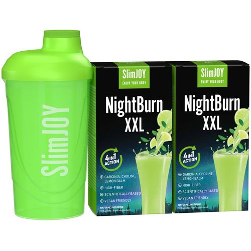 2x NightBurn XXL + Shaker ZDARMA | Spalovač tuků, který spaluje tuk během spánku | Bez kofeinu | 20denní program | SlimJOY