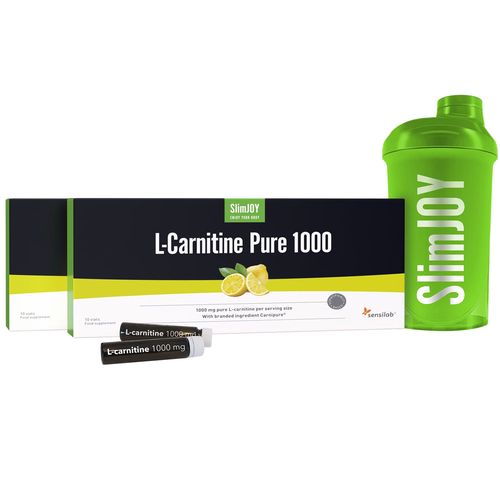 2x L-Carnitine Pure 1000 + SHAKER zdarma: rychlejší výsledky, spalování tuků a více energie v jednom! Program na na 20 dní. SlimJOY.