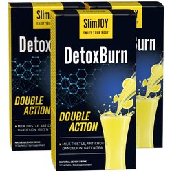 DetoxBurn 1+2 ZDARMA - nápoj na hubnutí a detox organismu | Vhodné pro vegany | Citronová chuť | 3x 10 sáčků | SlimJOY