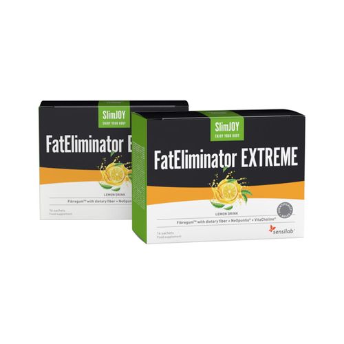FatEliminator EXTREME - nápoj na vázání tuků s citrónovou příchutí. 2x 14 sáčků na 14 dní