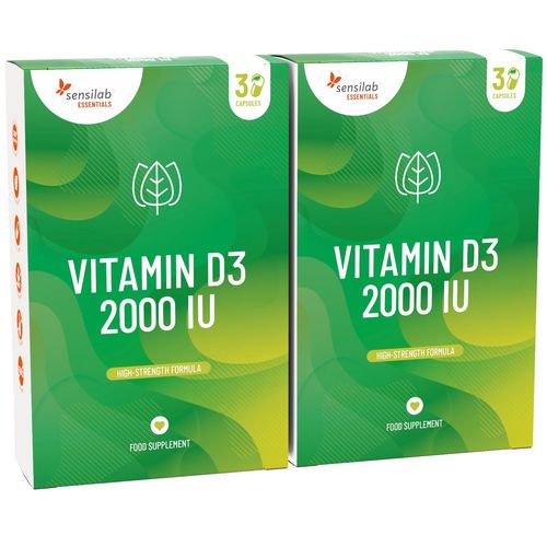 Essentials Vitamin D3 1+1 ZDARMA. 60 kapslí. Vysoce účinný doplněk stravy. Kapsle se snadno polykají | SlimJOY