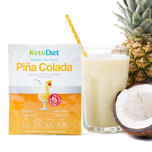 KetoDiet Proteinový nápoj příchuť Piňa Colada (7 porcí) - 100% česká keto dieta