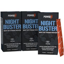 3x Night Buster | Nápoj pro redukci a spalování tuku během spánku | 3x 10 sáčků na 30 dní | PowGen