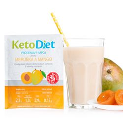 KetoDiet Proteinový nápoj příchuť meruňka a mango (7 porcí) - 100% česká keto dieta