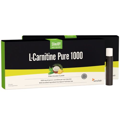 L-Carnitine Pure 1000 mg | 1+1 ZDARMA | L-Carnitine Carnipure - nejčistší tekutý l-carnitine na trhu | Příchuť Pina colada | 2x 10 lahviček | SlimJOY