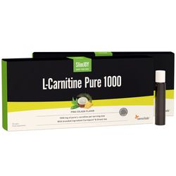L-Carnitine Pure 1000 mg | 1+1 ZDARMA | L-Carnitine Carnipure - nejčistší tekutý l-carnitine na trhu | Příchuť Pina colada | 2x 10 lahviček | SlimJOY