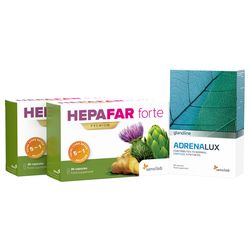 2x Hepafar Forte + AdrenaLux  | Super kombinace pro očistu těla od toxinů a vyváženou hladinu kortizolu. Sada na 1 měsíc