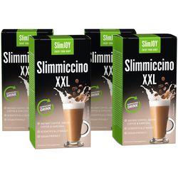 Slimmiccino XXL | 1+3 ZDARMA | Káva na hubnutí | S obsahem Garcinie kambodžské a zelené kávy | Program na 40 dní | 4x 10 sáčků | SlimJOY
