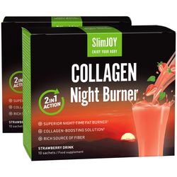 Collagen Night Burner 1+1 ZDARMA | Noční spalování tuků a posílení kolagenu = méně kil a méně vrásek | S hydrolyzovaným kolagenem | 20 sáčků | SlimJOY