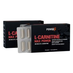 L-Carnitine Max Power | 1+1 ZDARMA | Nejčistší L-karnitin švýcarské kvality pro intenzivní spalování tuků | 2x 60 kapslí na 2 měsíce | PowGen