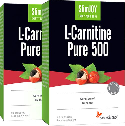 SlimJOY L-carnitine Pure 500 1+1 ZDARMA | Kapsle na hubnutí | Obsahuje 500 mg čistého L-karnitinu | Program na 1 měsíce | Obsah: 60 kapslí | Sensilab