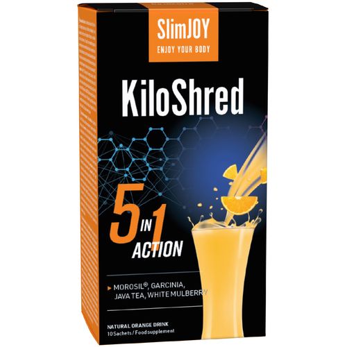 KiloShred | Prémiový nápoj na hubnutí 5 v 1 | Pomerančová příchuť | Vegan | 10 sáčků | SlimJOY