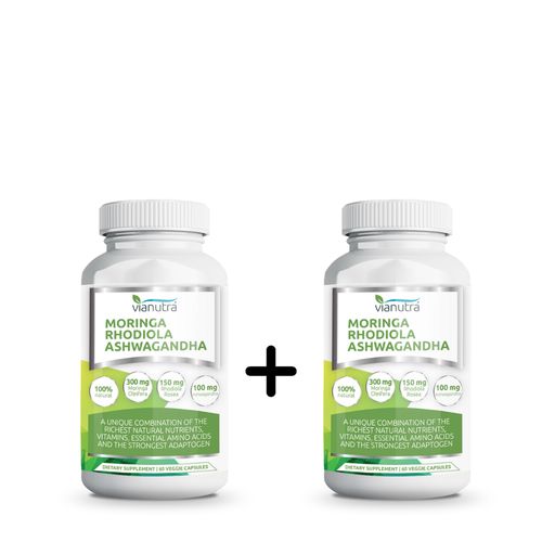 Moringa rhodiola ashwagandha 1+1 zdarma