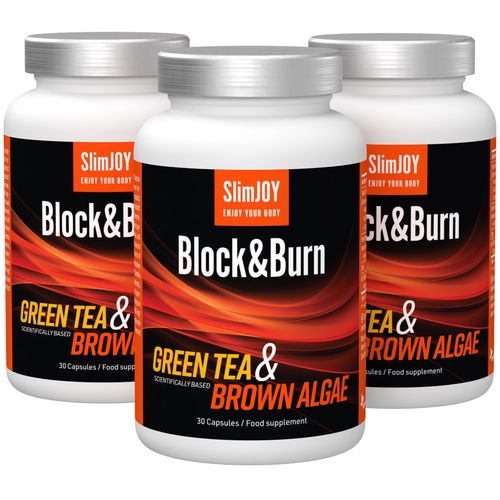 Block & Burn 3x | 2 v 1: blokátor a spalovač tuků pro dvojí účinek ničení tuků | 3x 30 kapslí | SlimJOY