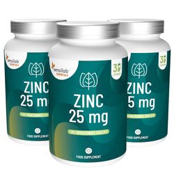 Essentials Zinek 25 mg. 90 kapslí. Vysoce dávkovaný doplněk stravy chelátového zinku. 100% veganský | Sensilab