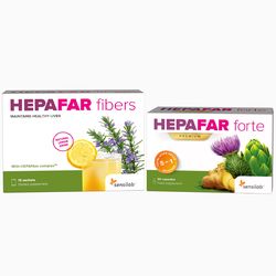 Hepafar | 15denní DETOX JATER | Očista jater a regenerace | 10x silnější účinek | Hepafar Forte 30 kapslí,  Hepafar Fibers 15 sáčků | Sensilab