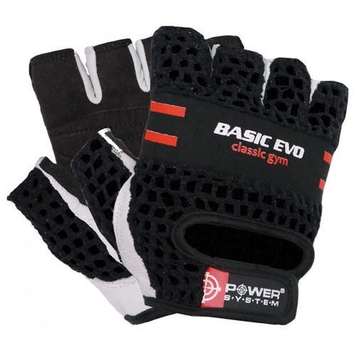 Fitness rukavice BASIC EVO (POWER SYSTEM) Barva: Červená, Velikost: M