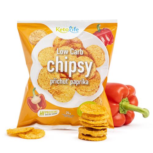 KetoLife Low Carb chipsy – příchuť paprika (25 g) - 100% česká keto dieta