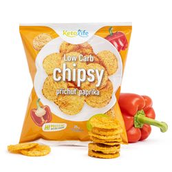 KetoLife Low Carb chipsy – příchuť paprika (25 g) - 100% česká keto dieta