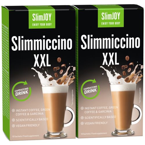 Slimmiccino XXL | 1+1 ZDARMA | Káva na hubnutí | S obsahem Garcinie kambodžské a zelené kávy | Program na 20 dní | 2x 10 sáčků | SlimJOY