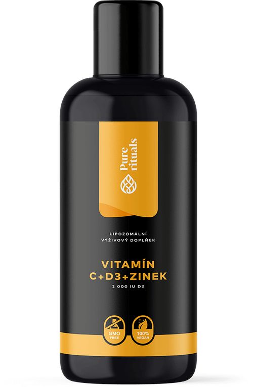 Pure rituals lipozomální Vitamín C+D3+Zinek, 200 ml