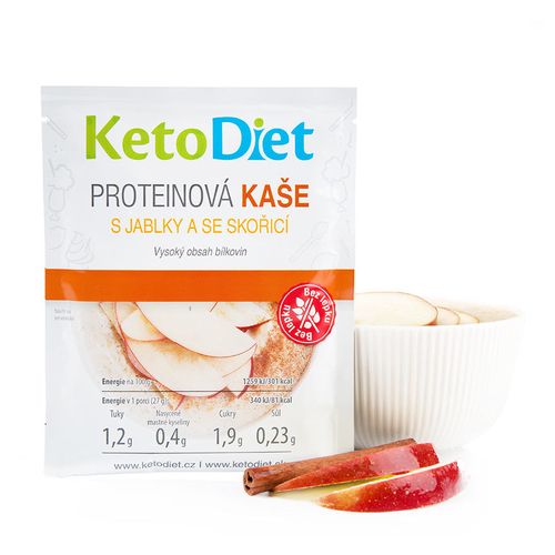 KetoDiet Proteinová kaše s jablky a se skořicí (7 porcí) - 100% česká keto dieta