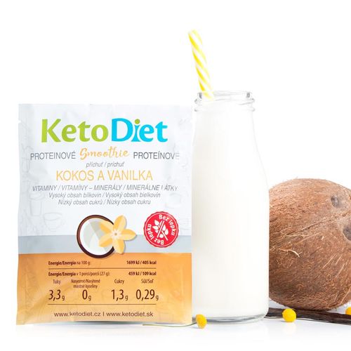 KetoDiet CZ s.r.o. Proteinové smoothie příchuť kokos a vanilka (7 porcí)