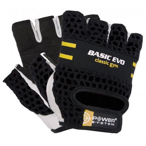 Fitness rukavice BASIC EVO (POWER SYSTEM) Barva: Žlutá, Velikost: L