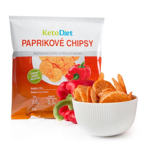 KetoDiet CZ s.r.o. Proteinové chipsy s příchutí papriky (25 g - 1 porce)